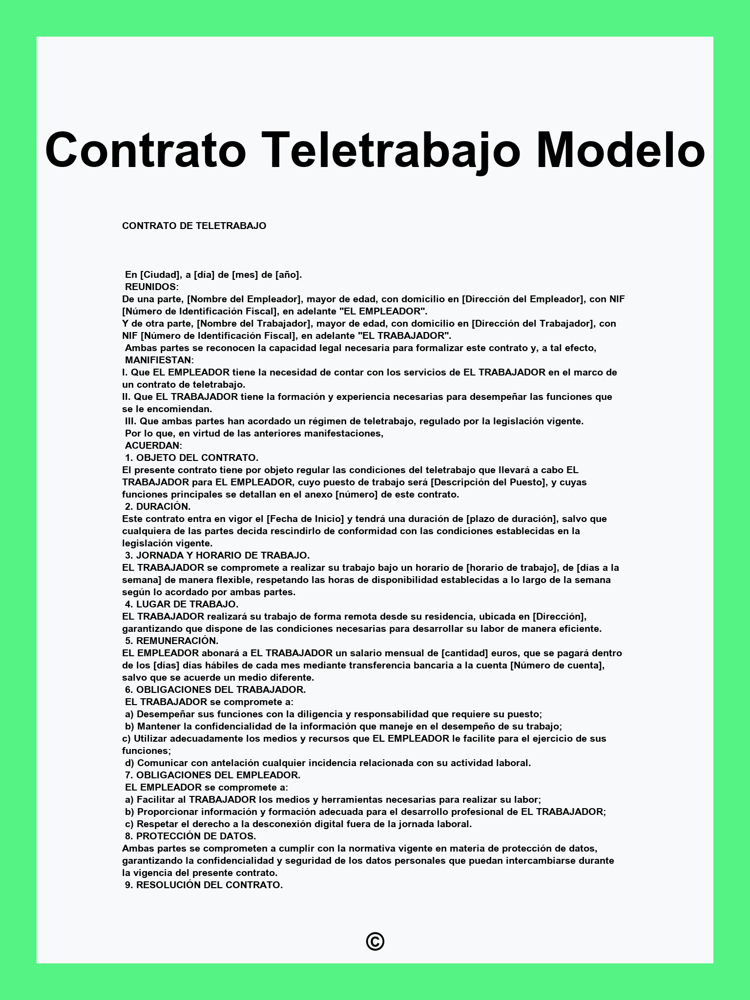 Contrato Teletrabajo Modelo