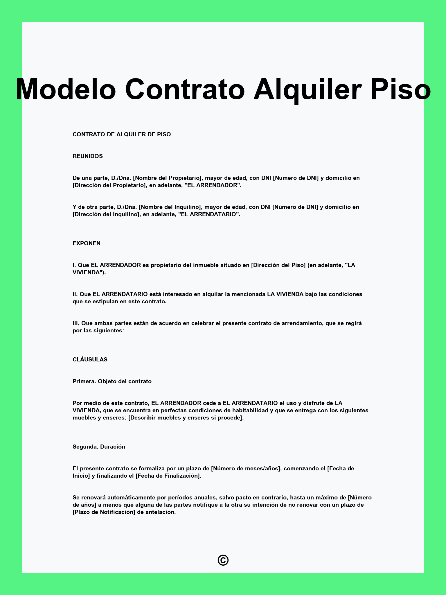 Modelo Contrato Alquiler Piso