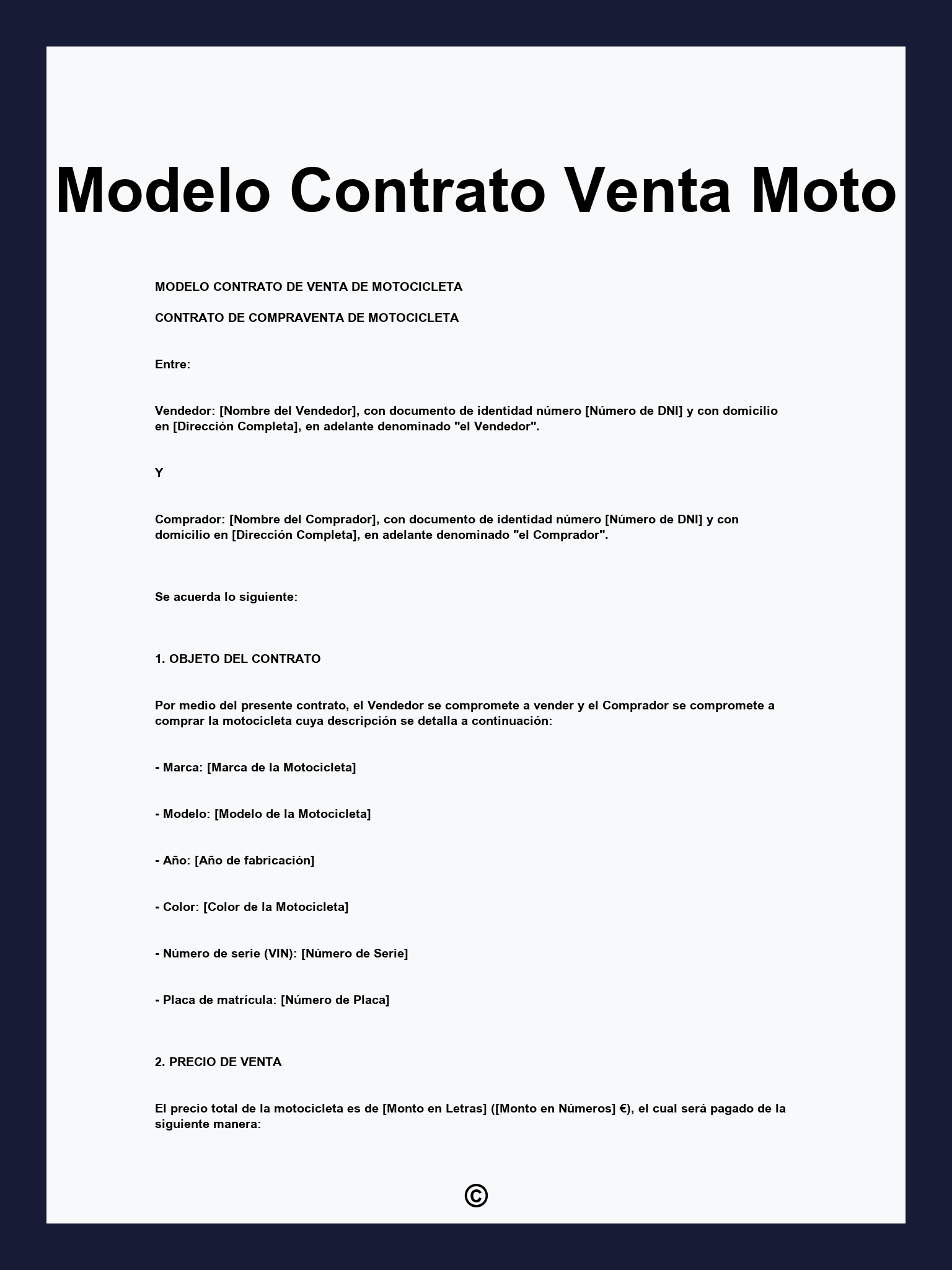 Modelo Contrato Venta Moto