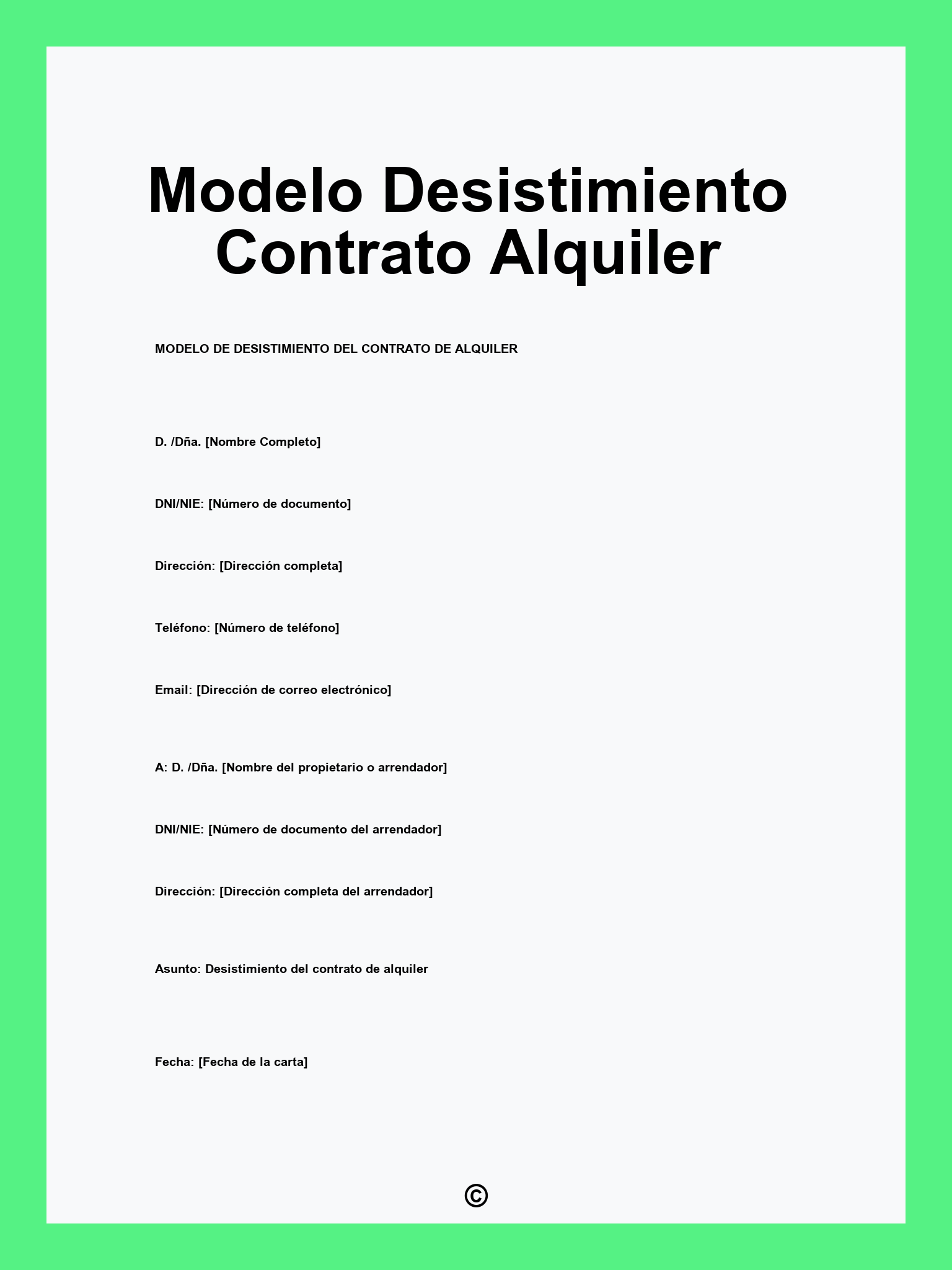 Modelo Desistimiento Contrato Alquiler