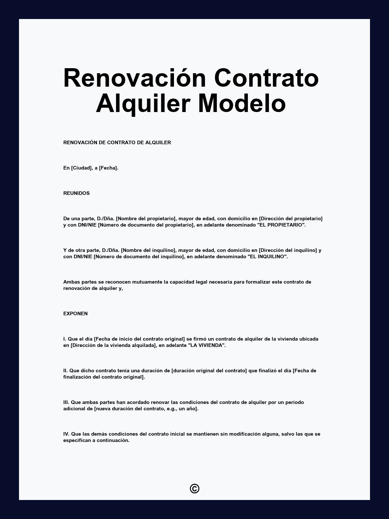 Renovación Contrato Alquiler Modelo